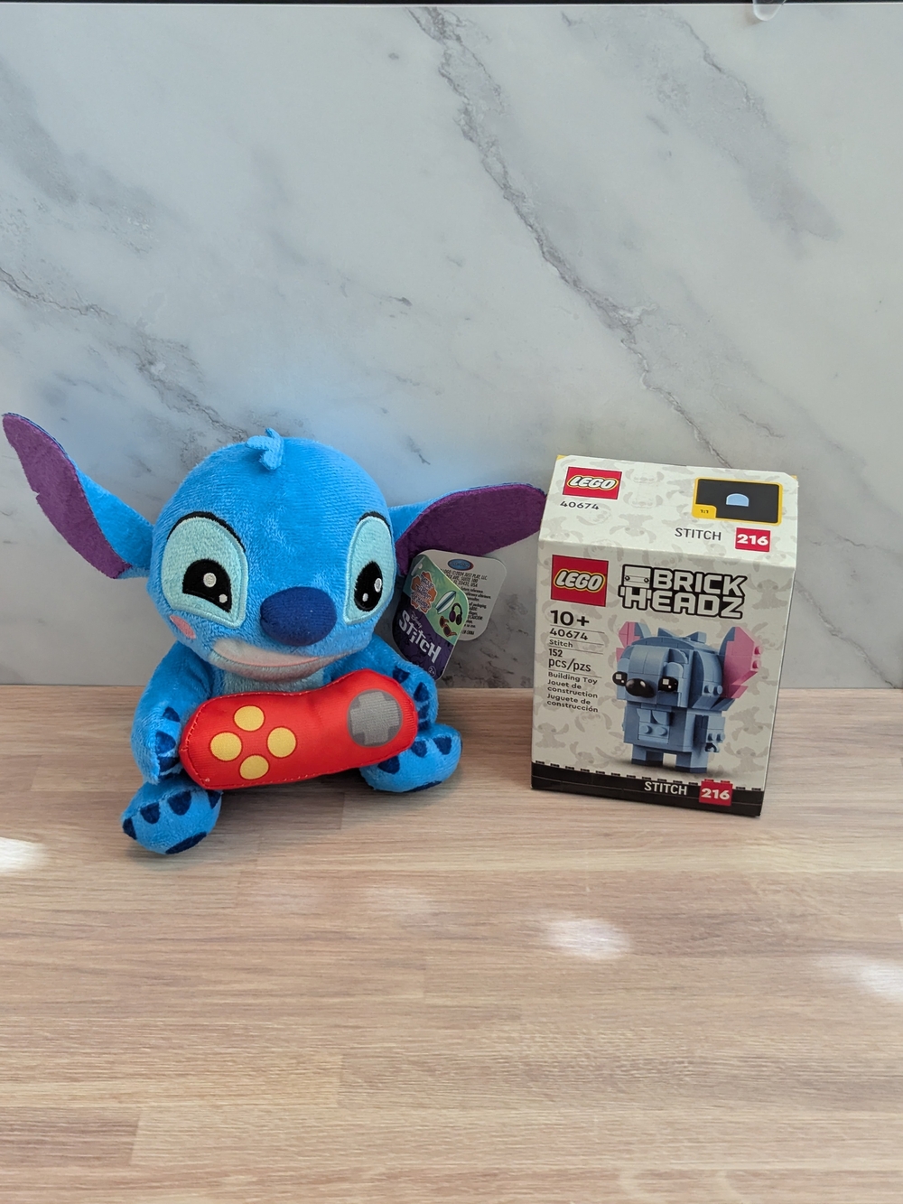 Disney Plush Stitch & Lego Brickheadz Stitch